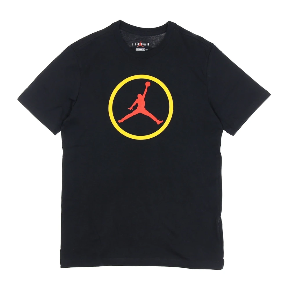 Jordan Uomo Nero T-Shirt Sportiva Nera Girocollo