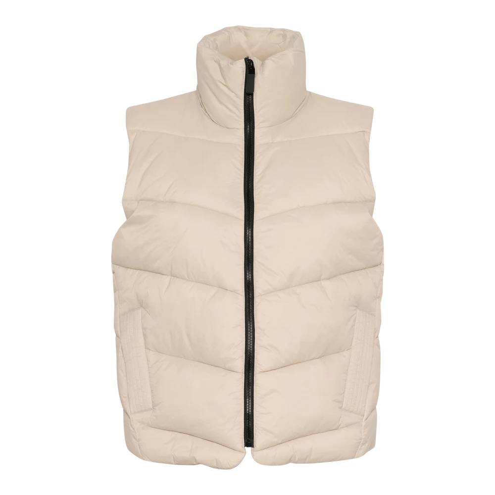 Kaffe Gewatteerd Vest Veergrijs Beige Dames