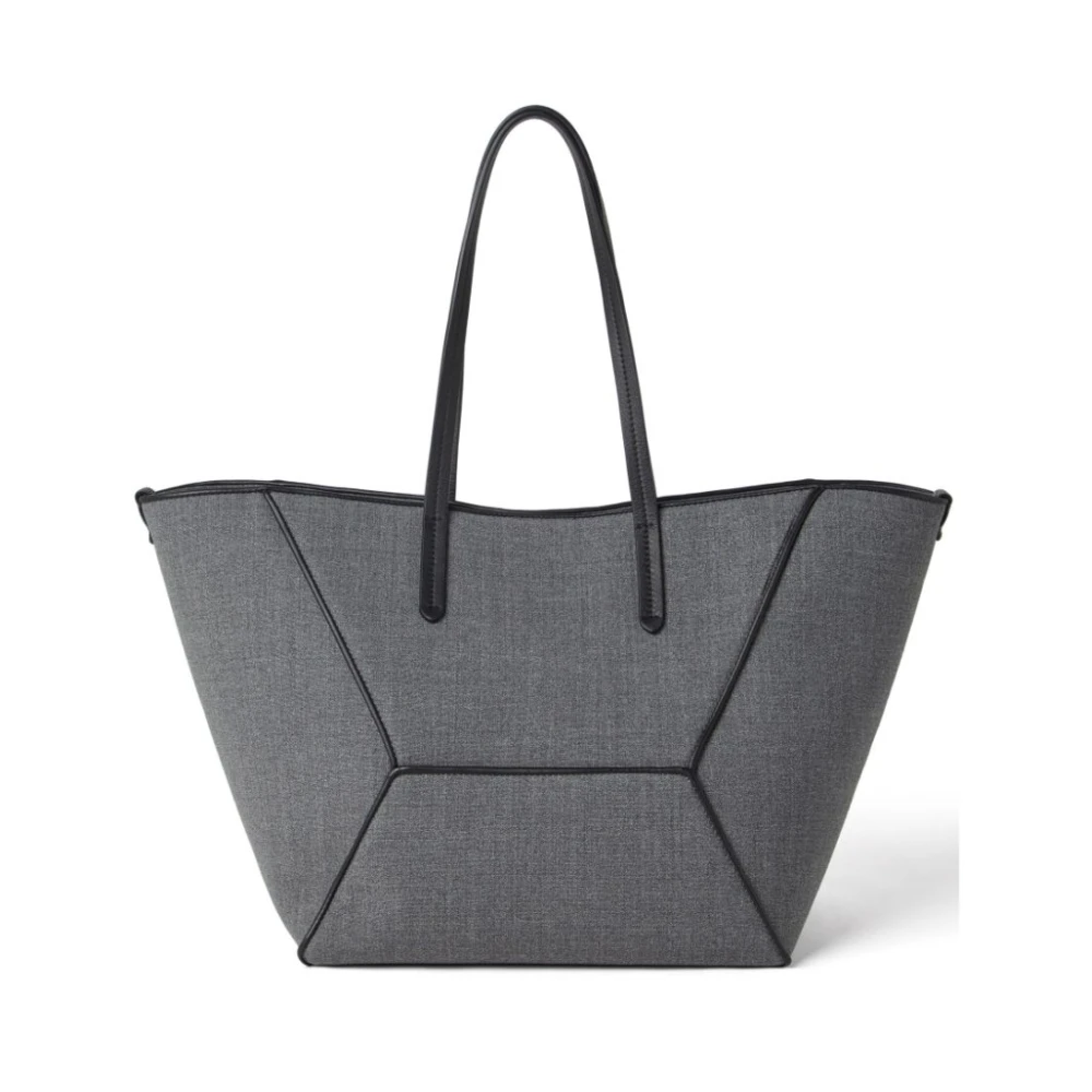 BRUNELLO CUCINELLI Grijze Wol Panelled Tote Tas Gray Dames