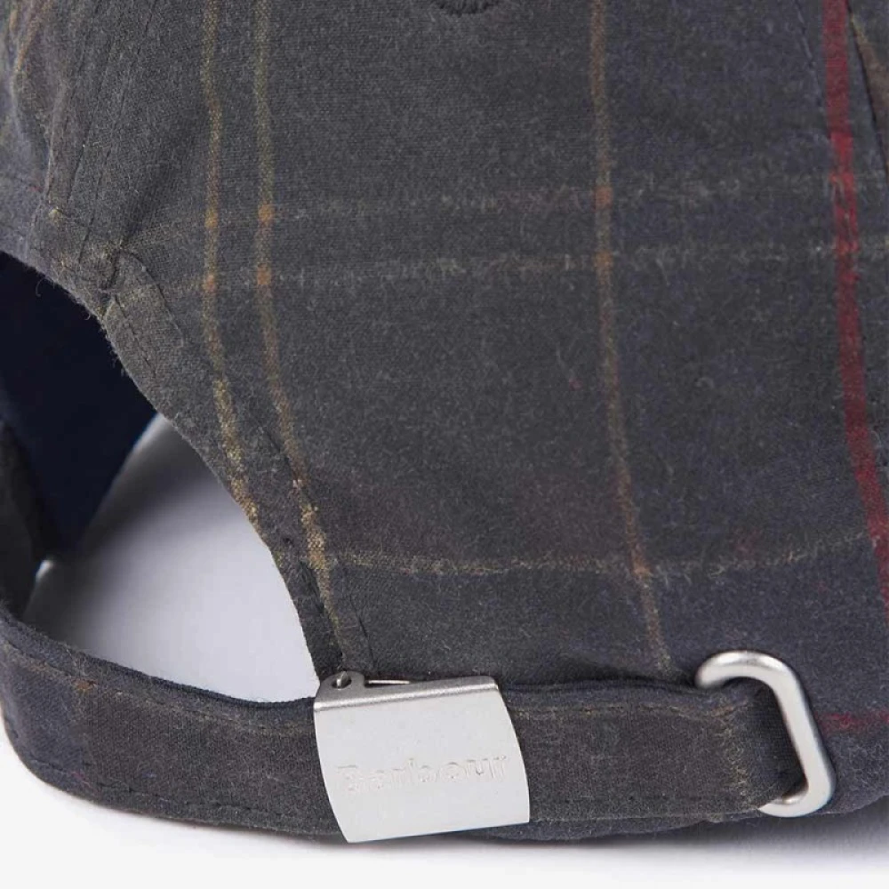 Barbour Waxed Cotton Tartan Visor Cap Green Unisex