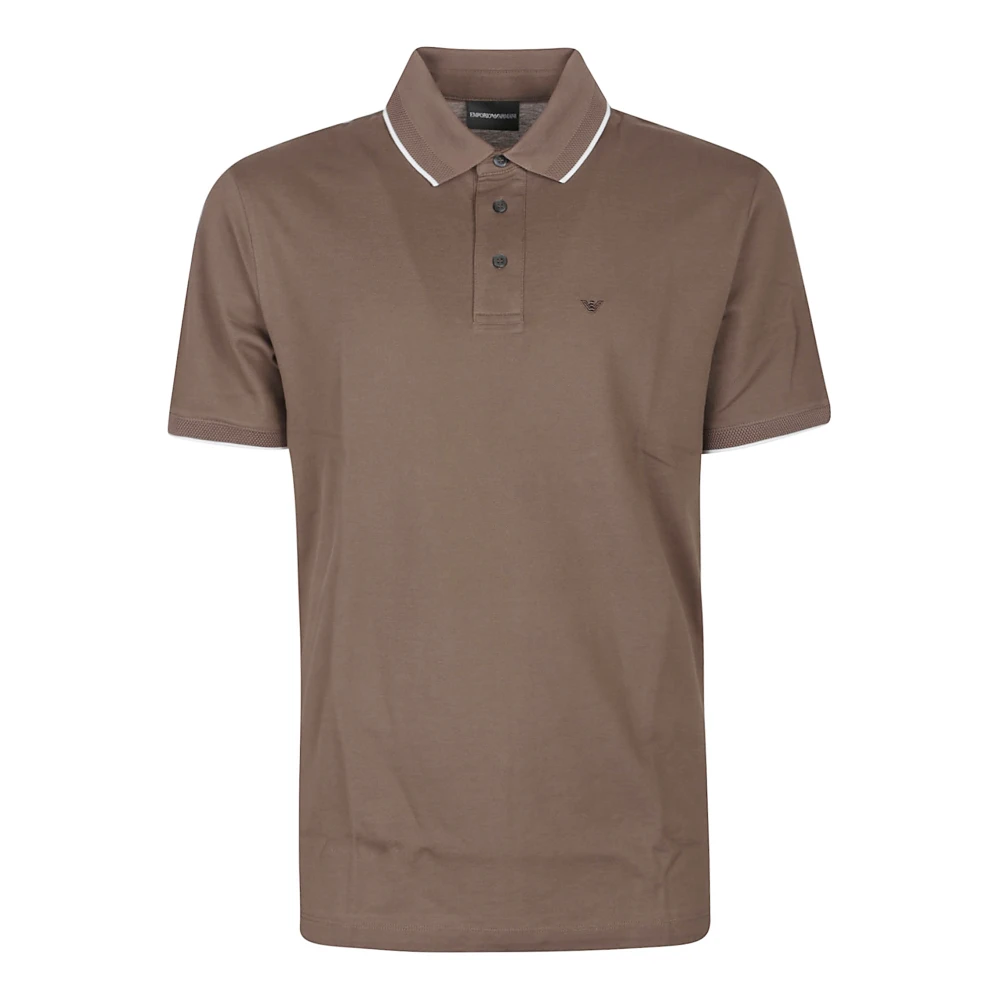 Emporio Armani Men's Brown Polo Shirts, M, Classic Polo Shirt
