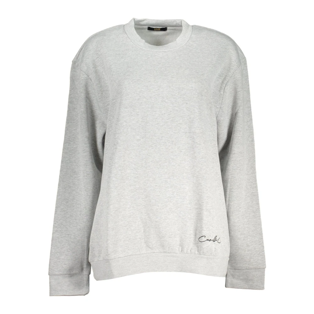 Cavalli Class Grijze Geborduurde Sweater met Lange Mouwen Gray Dames