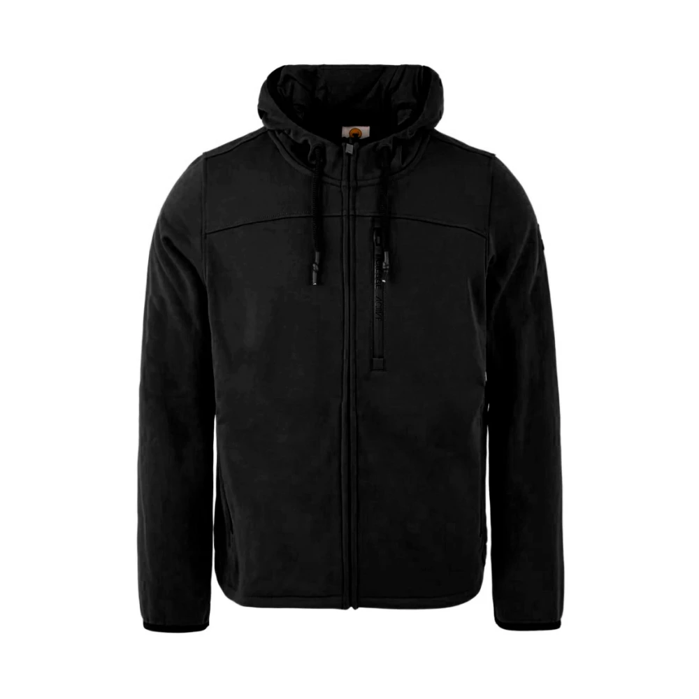 Ciesse Piumini Zwarte jas met hoge nek capuchon Black Heren