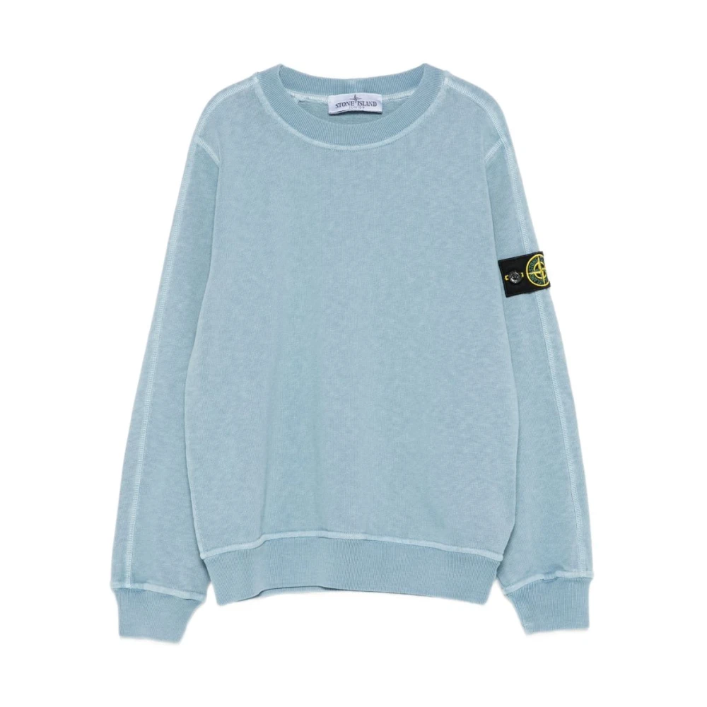 Stone Island Blue Kids Sweatshirts, Male, 8 Y, Crewneck Sweatshirt