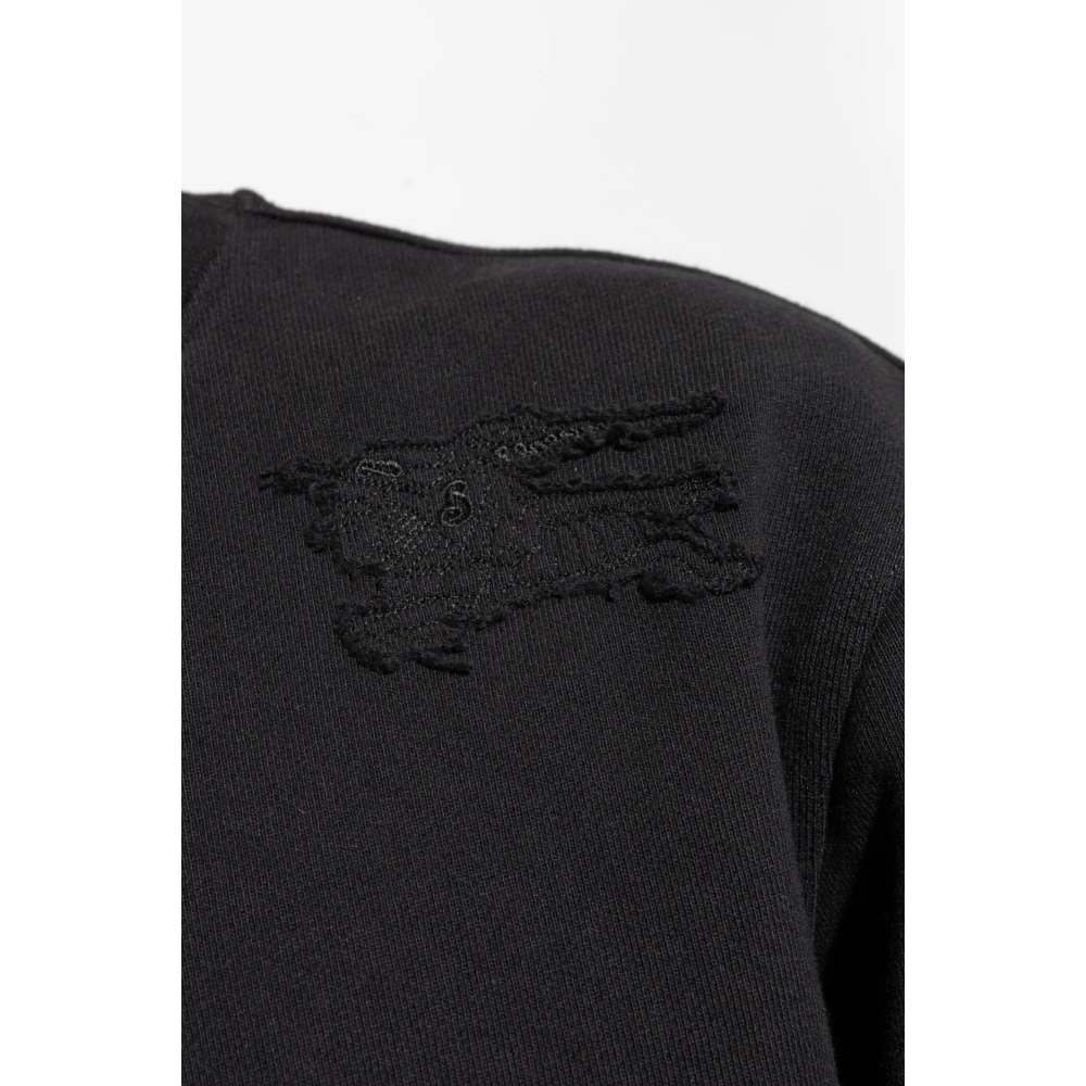 Burberry Sweatshirt met logopatch Black Heren