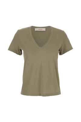 gron-t-shirt-kjole-korte-aermer