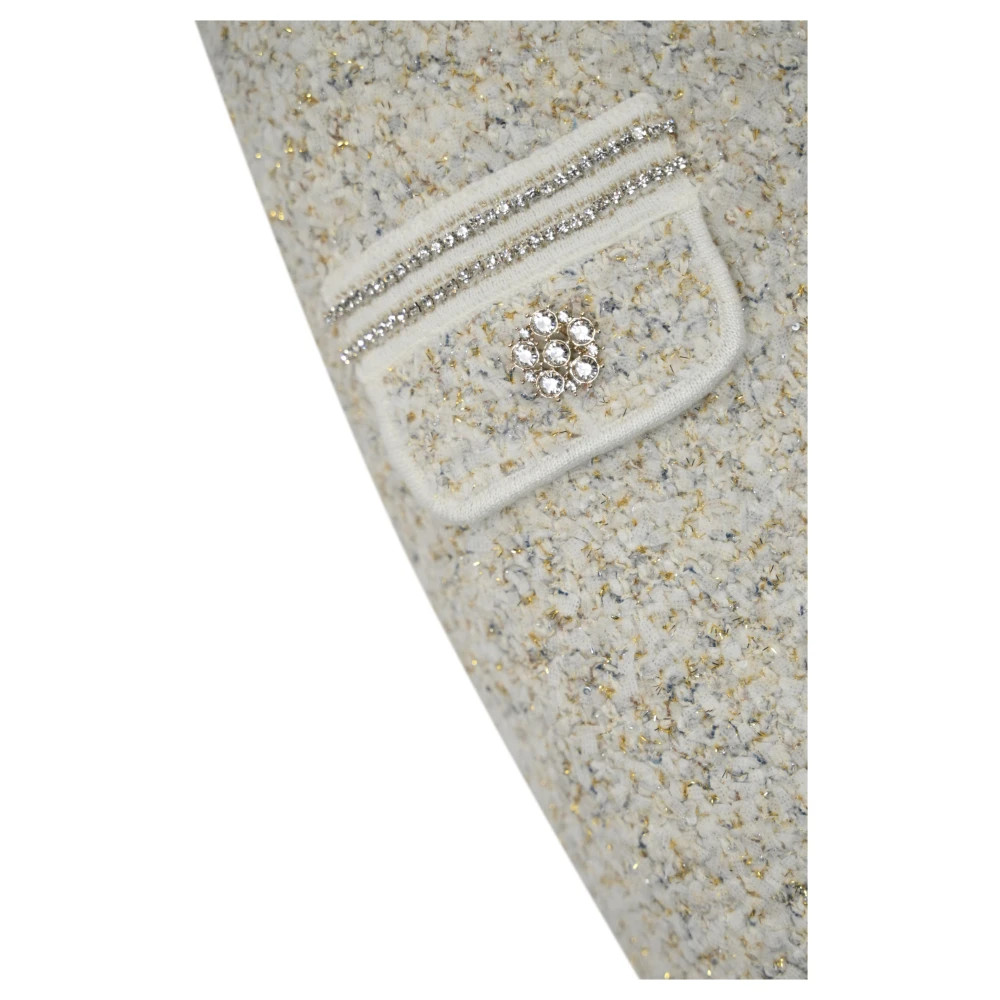 Blugirl Boucle lurex minirok met strass Beige Dames