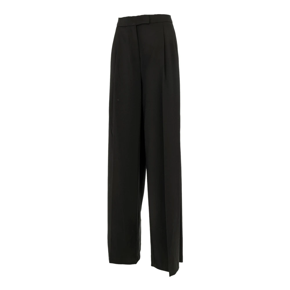 Manila Grace Elegante Zwarte Palazzo Broek Black Dames
