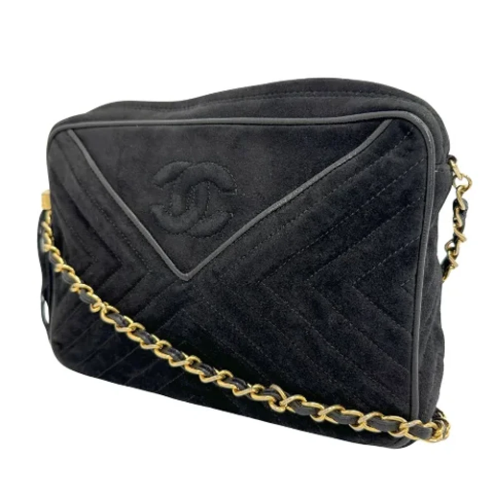Chanel Vintage Pre-owned Suede shoulder-bags Black Dames