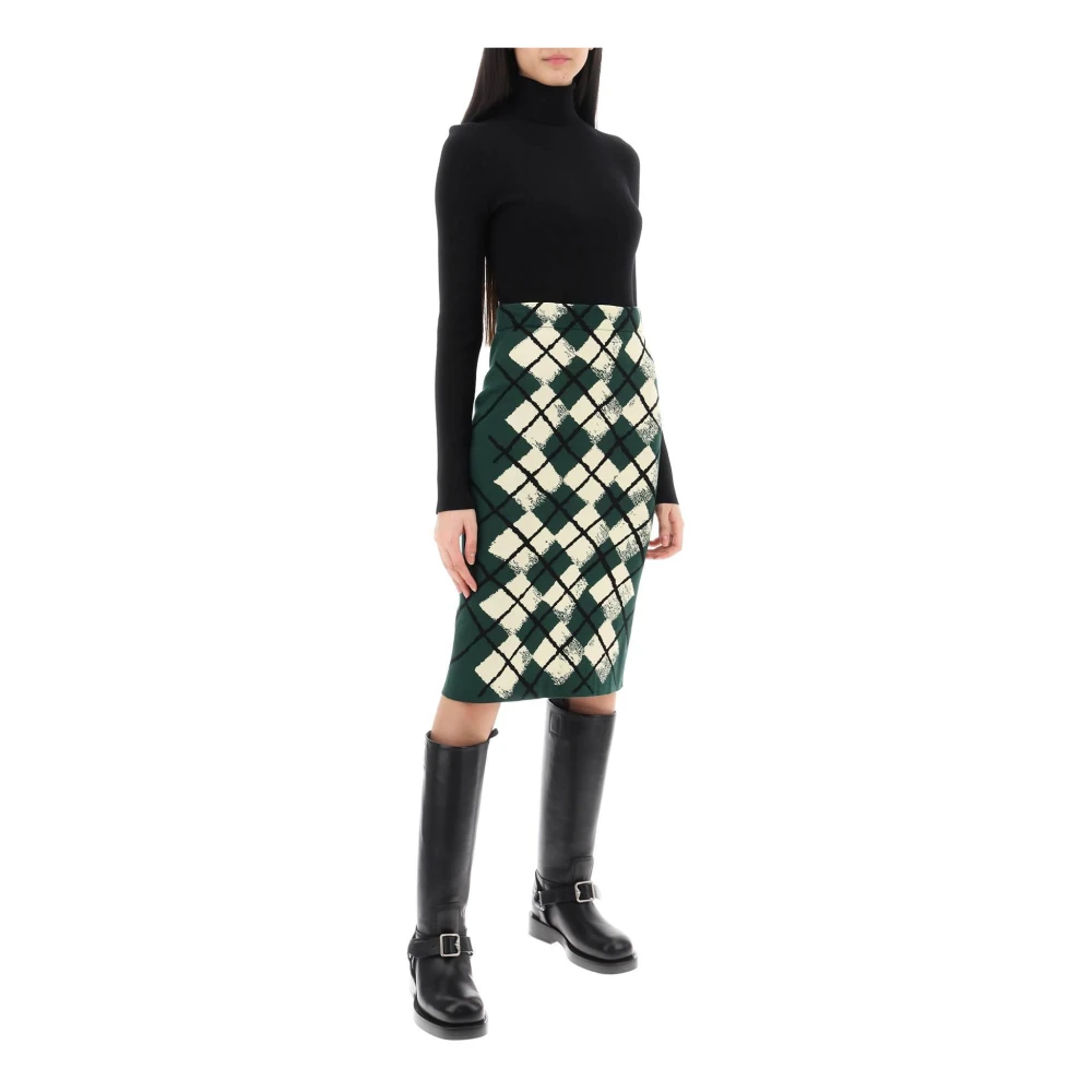 Burberry Midi Skirts Green Dames