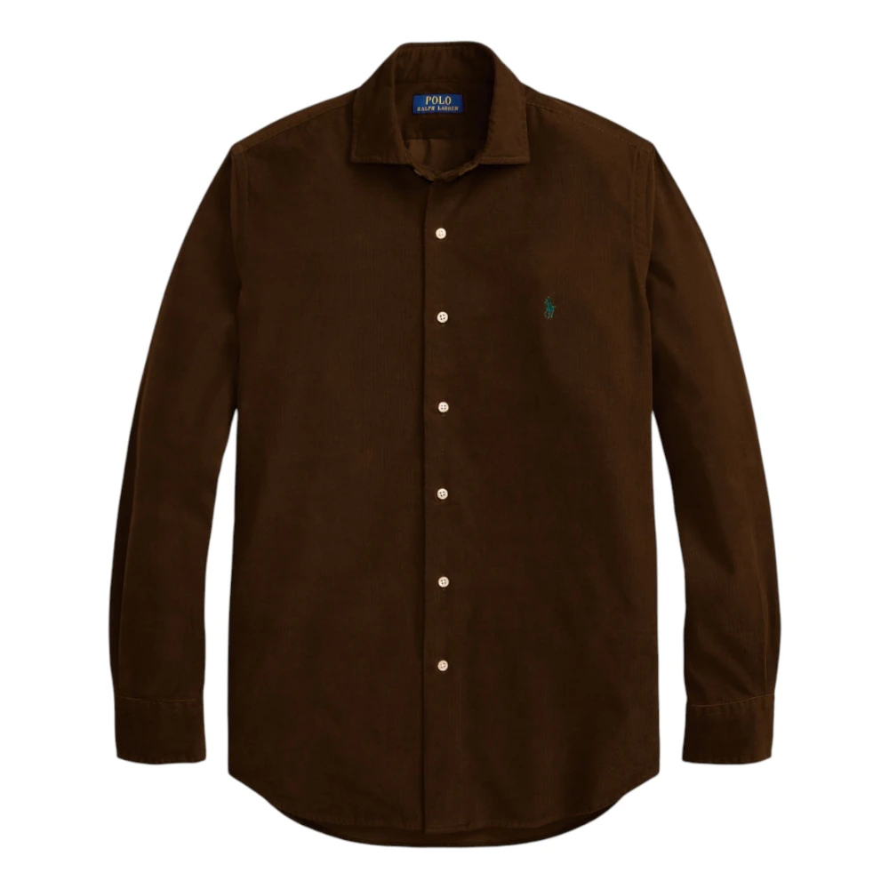 Ralph Lauren Uomo Marrone Camicia Di Velluto A Coste Custom Fit