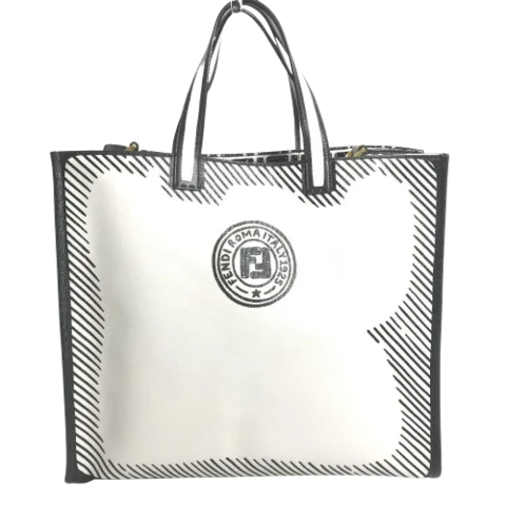 Fendi Vintage Pre-owned Coated canvas fendi-bags White Dames