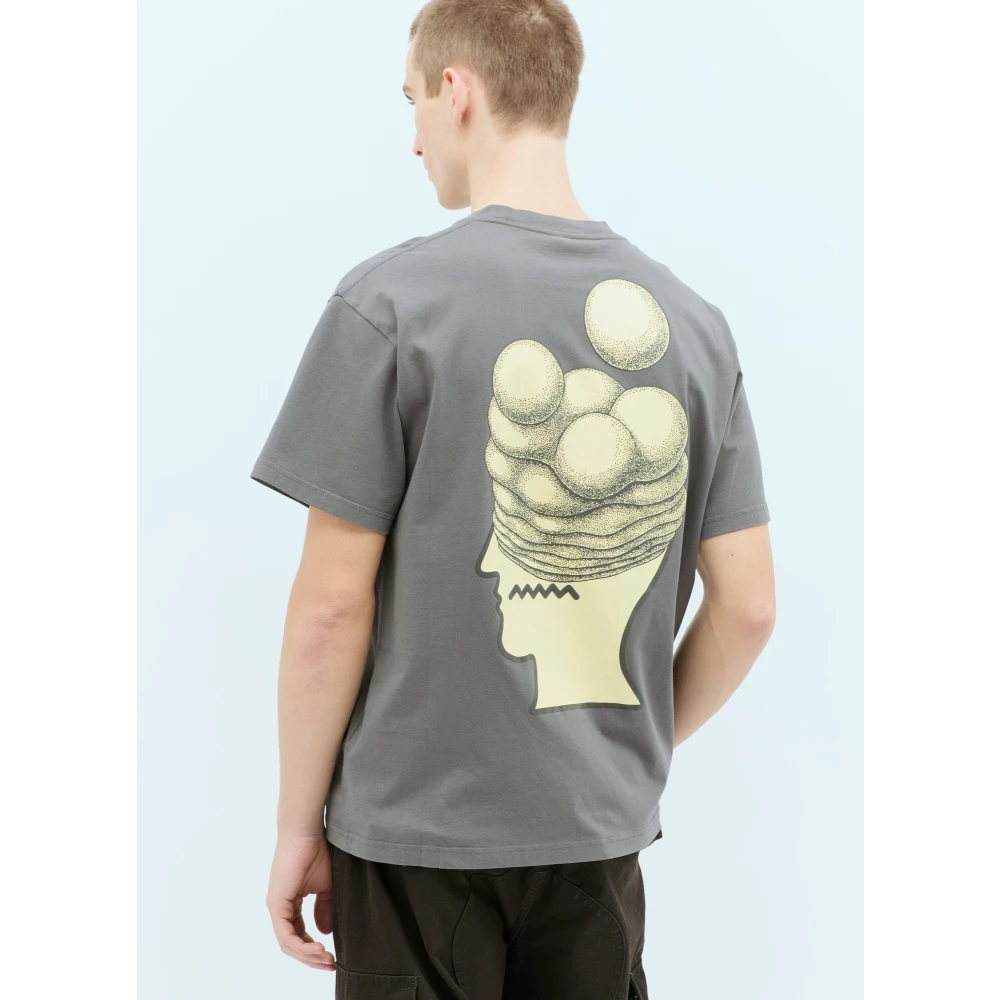 Brain Dead Grafische Print Crew Neck T-Shirt Gray Heren