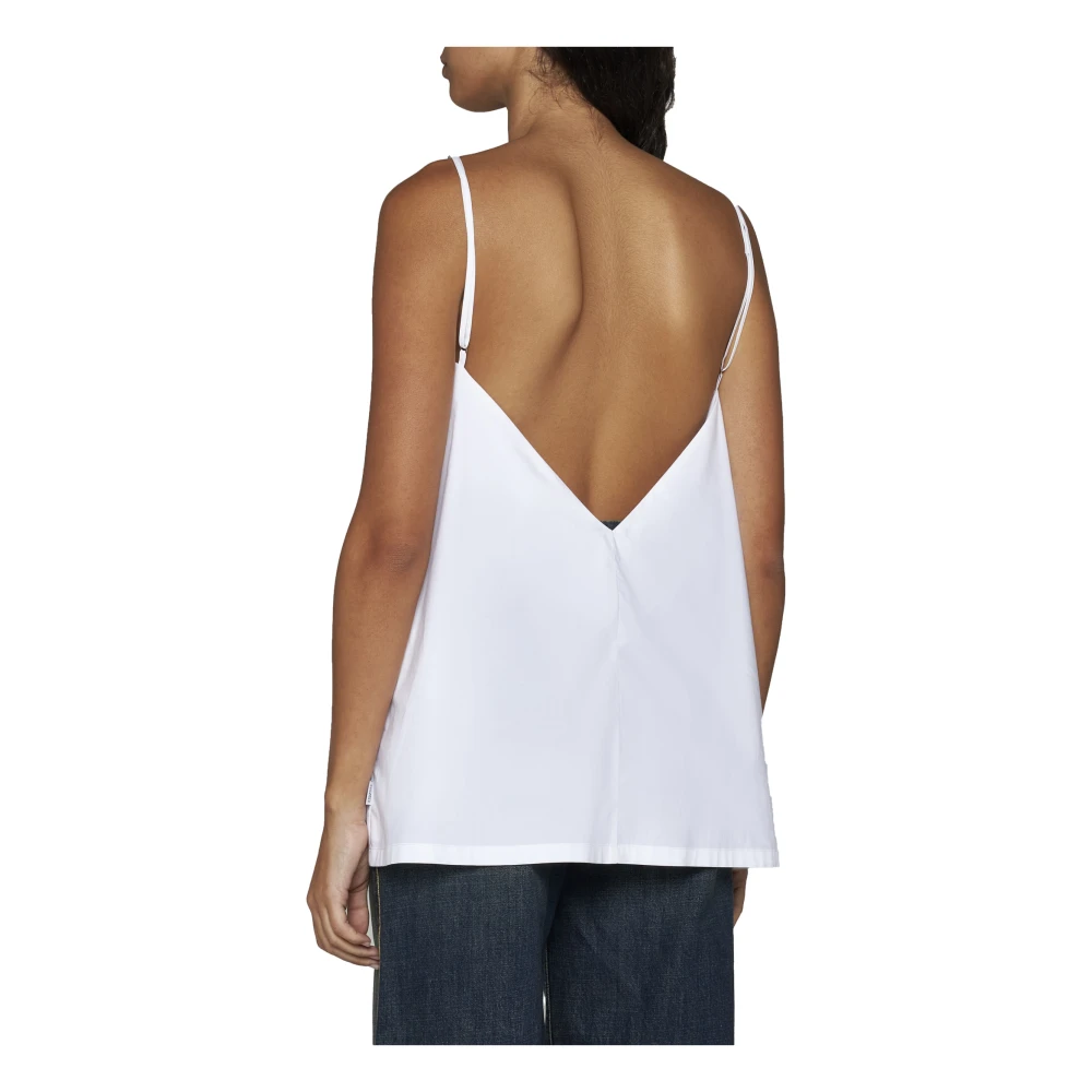 MM6 Maison Margiela Witte Mouwloze Top White Dames