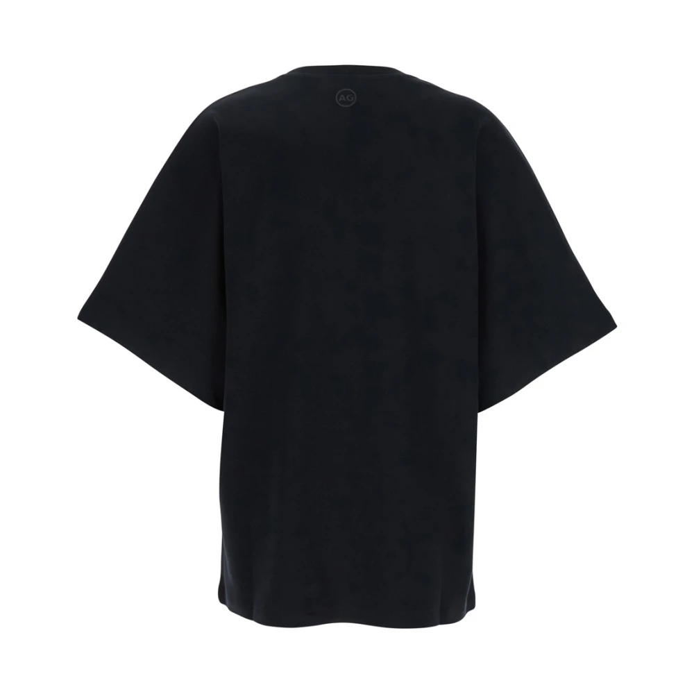 adriano goldschmied Zwarte Crewneck T-shirt met Logo Print Black Dames