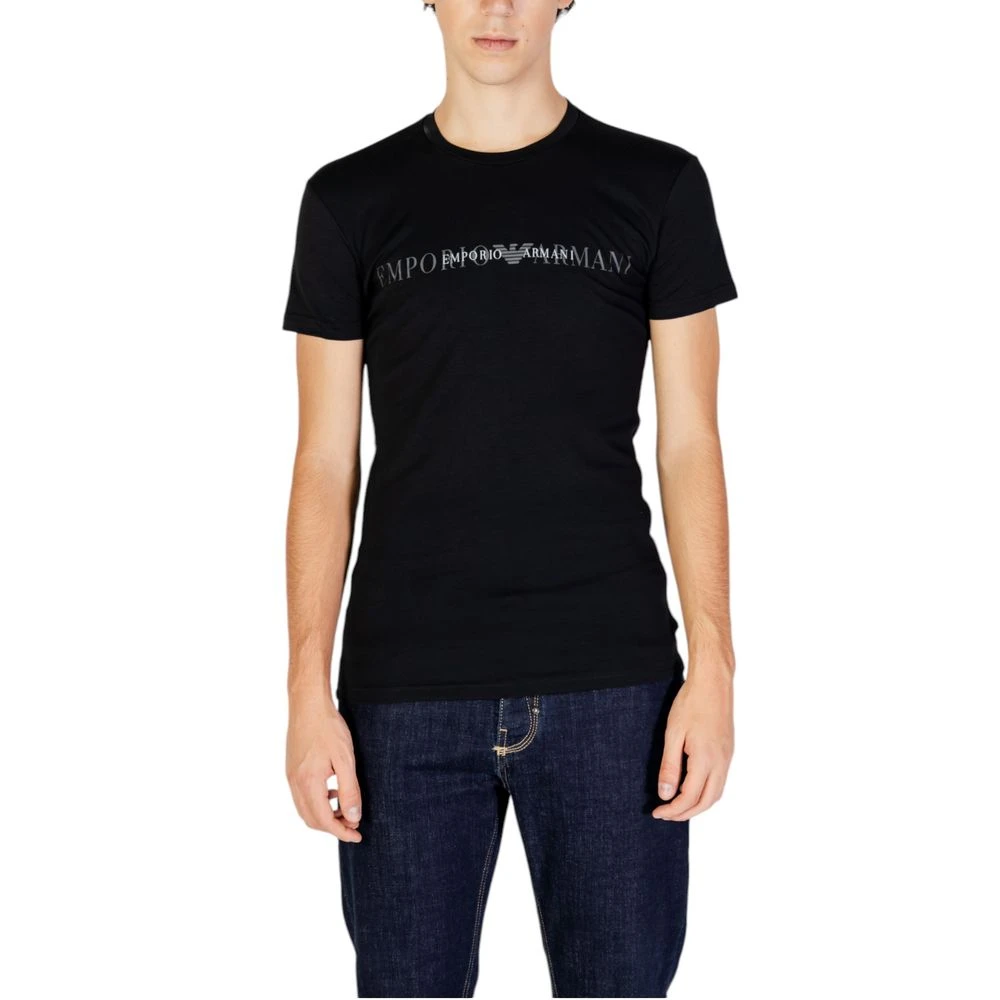Emporio Armani Katoenen Heren T-shirt Herfst Winter Collectie Black Heren