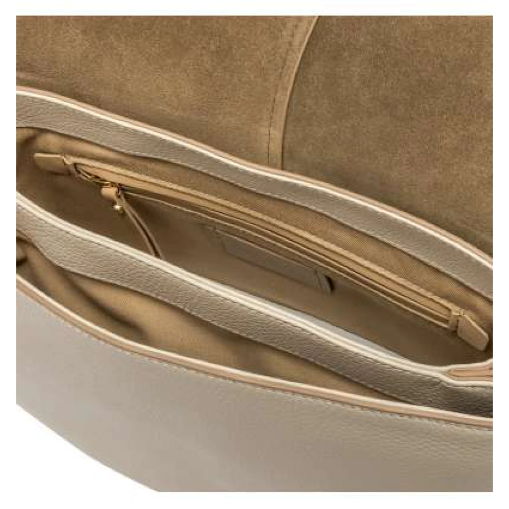 Gianni Chiarini Gestructureerde leren schoudertas Beige Dames