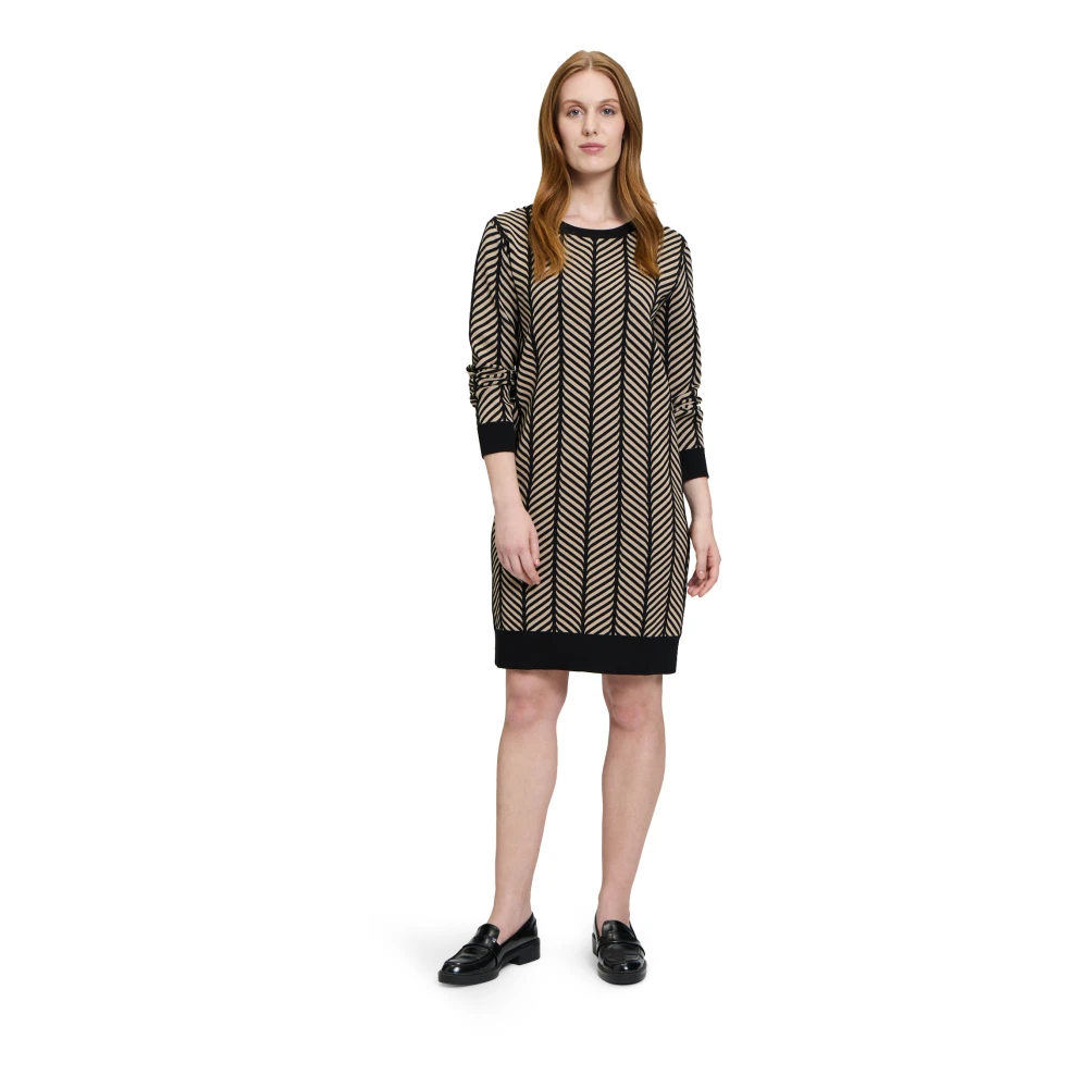 Betty & Co Jacquard Gebreide Jurk Black Dames