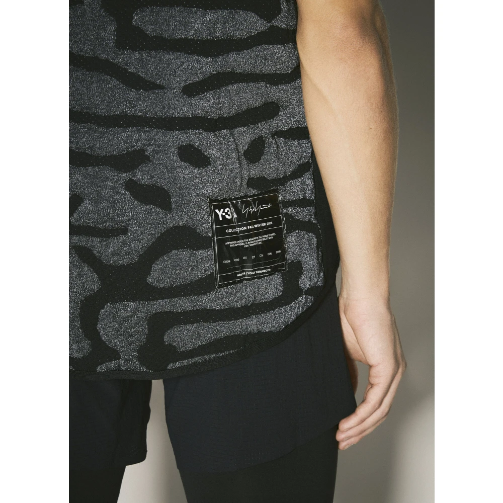 Y-3 Gewatteerd Jacquard Run Gilet Gray Heren