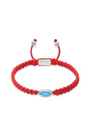 Bracciale a corda rossa degli uomini con occhiale d`argento