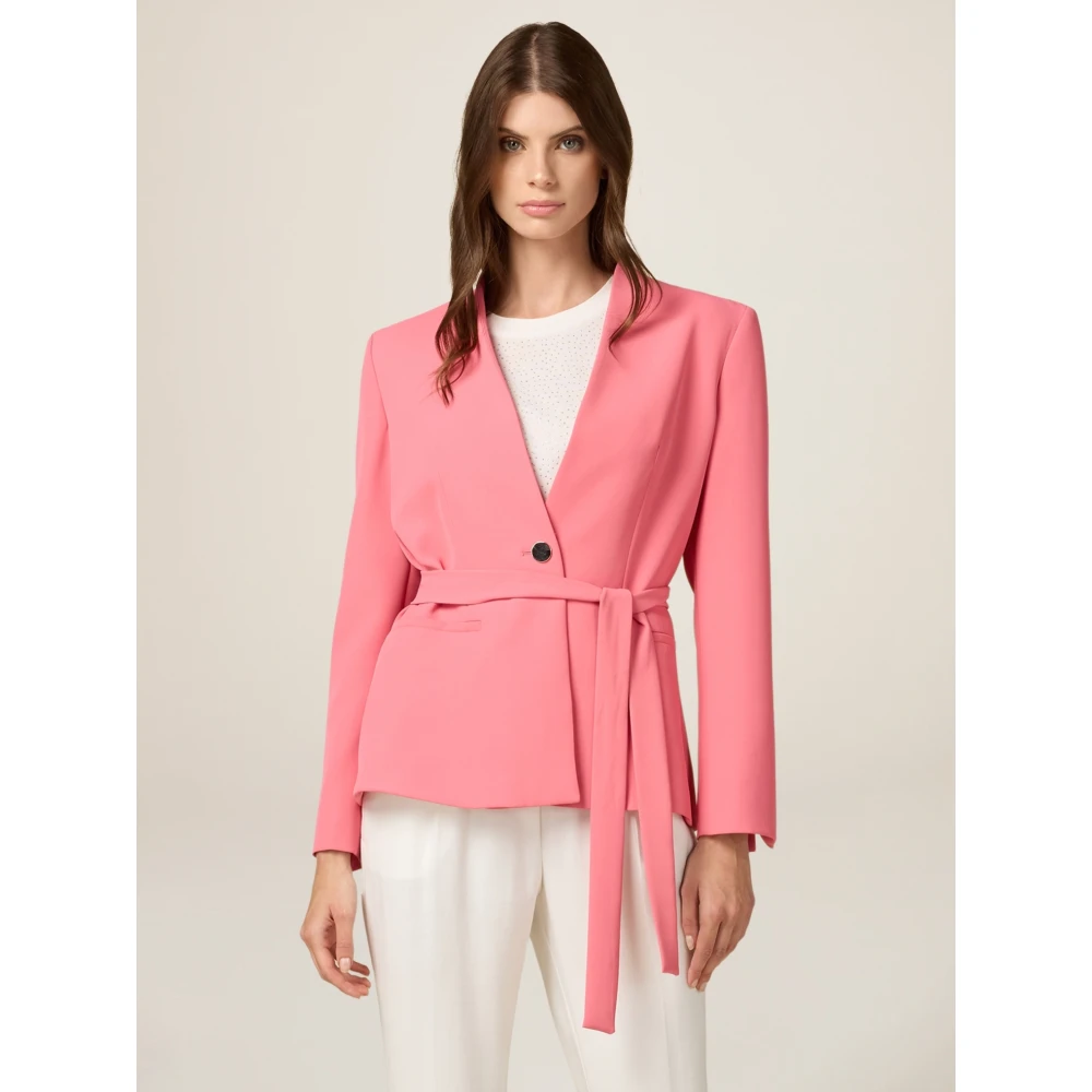 Oltre Oversized Blazer met Sjerp Pink Dames