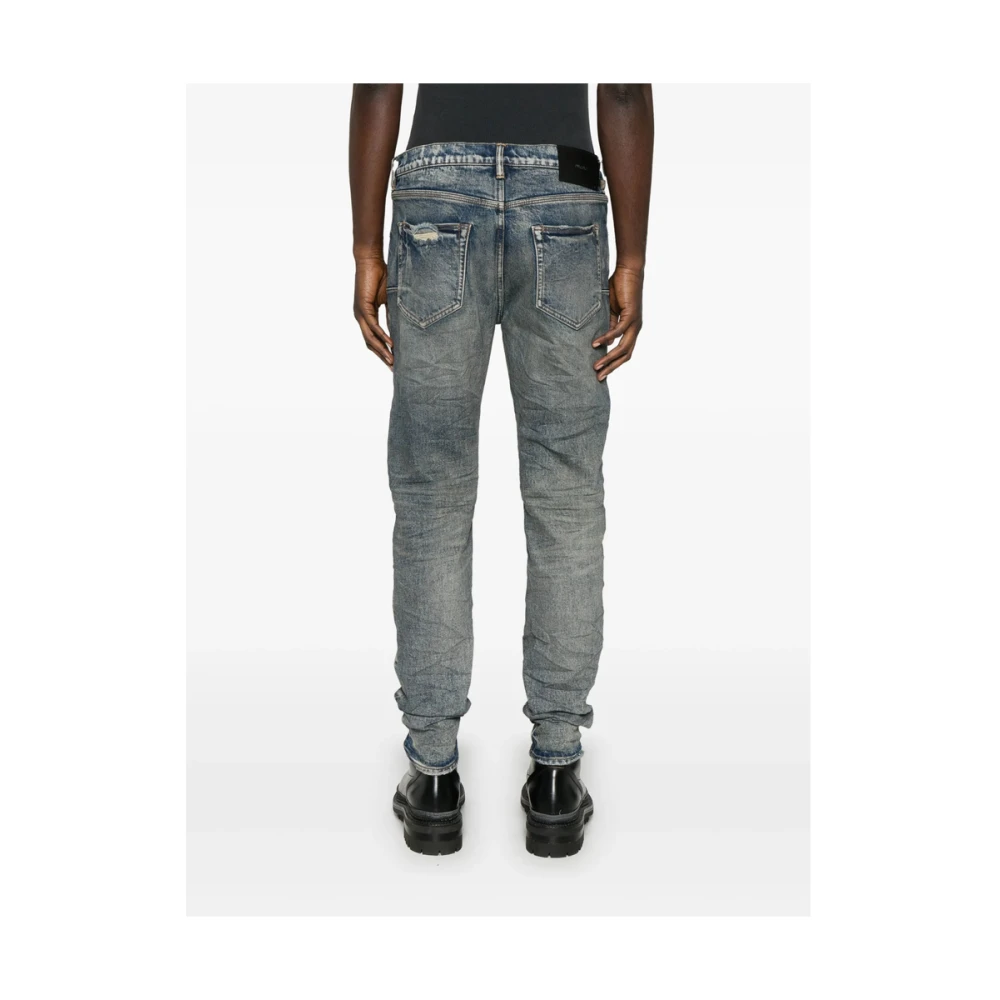 Purple Brand Indigo Blauwe Klassieke Jeans met Whiskering Blue Heren