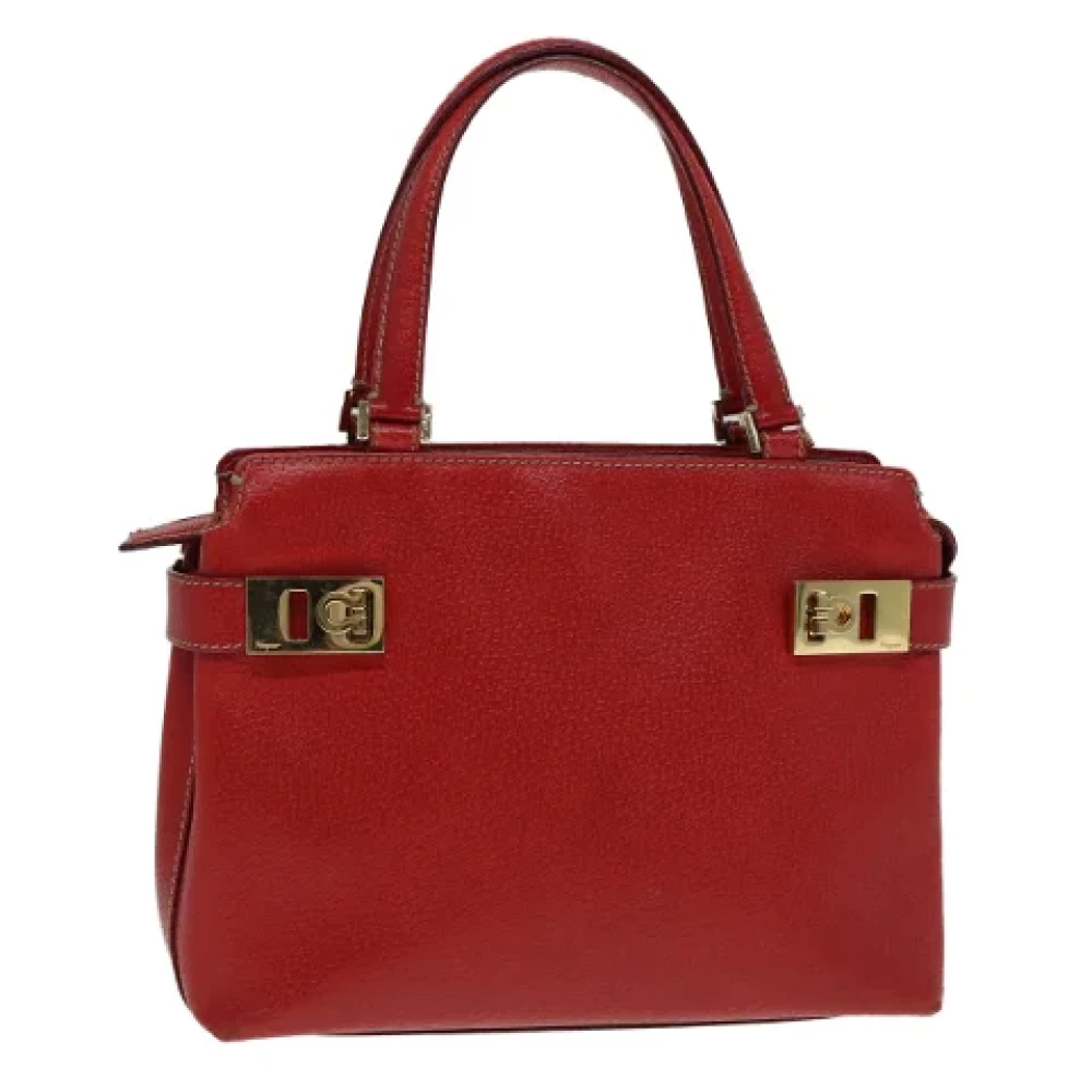 Salvatore Ferragamo Pre-owned Leather handbags Red Dames