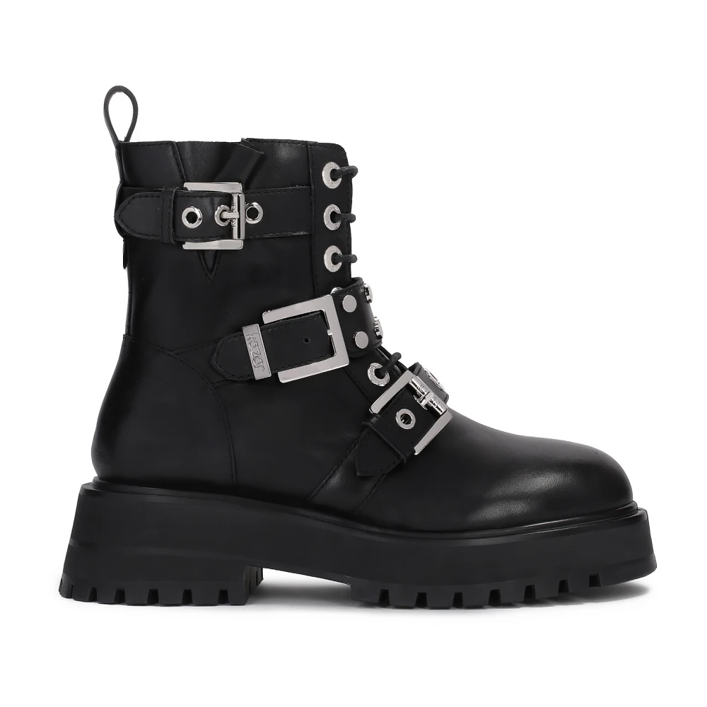 Kazar Donna Nero - Stivali In Pelle Con Fibbie Metalliche - Shoes - 37 Eu