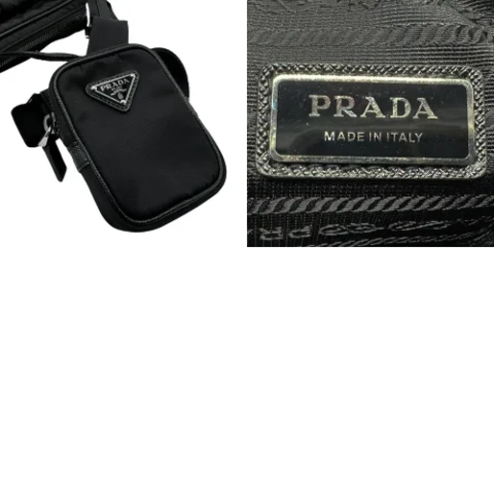 Prada Vintage Pre-owned Nylon shoulder-bags Black Dames