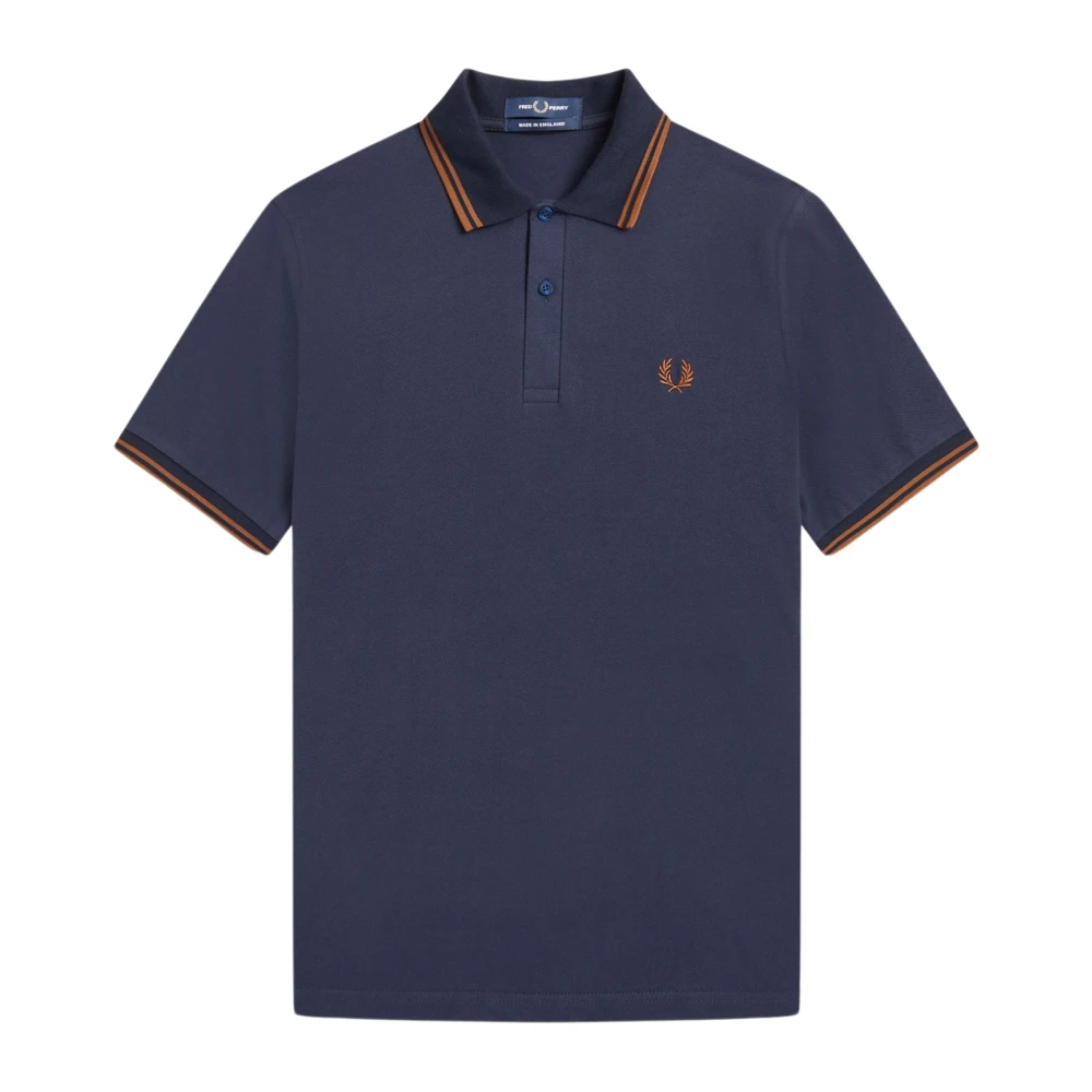 Fred Perry Iconische Twin Tipped Polo Navy Nut Blue Heren