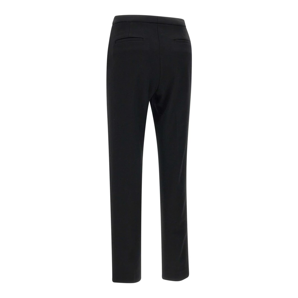 Fabiana Filippi Zwarte Crepe Broek Slim Fit Italië Black Dames