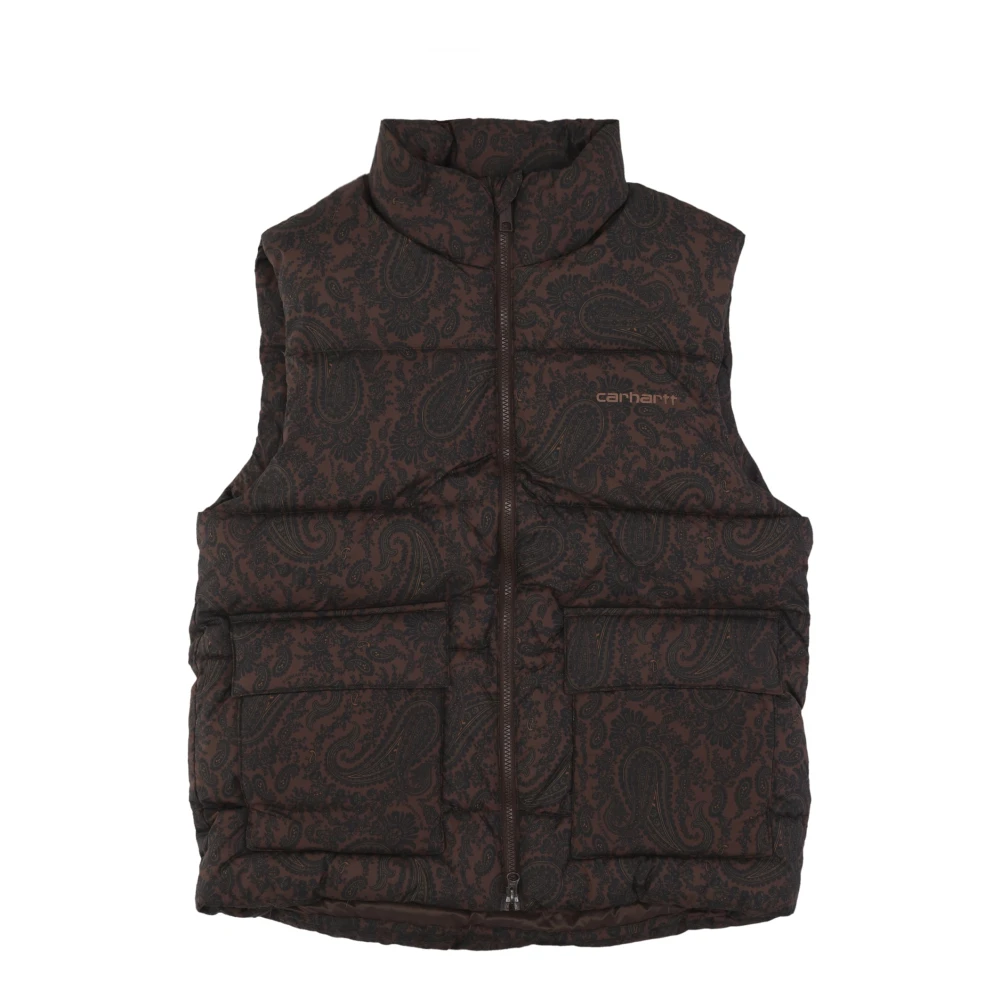 Carhartt Wip Men's Brown Paisley Print Sleeveless Down Jacket
