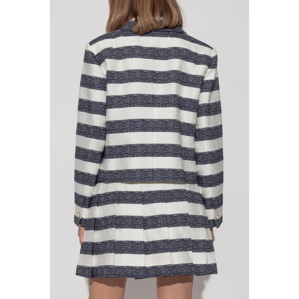Kate Spade Double-breasted blazer met streepmotief Blue Dames