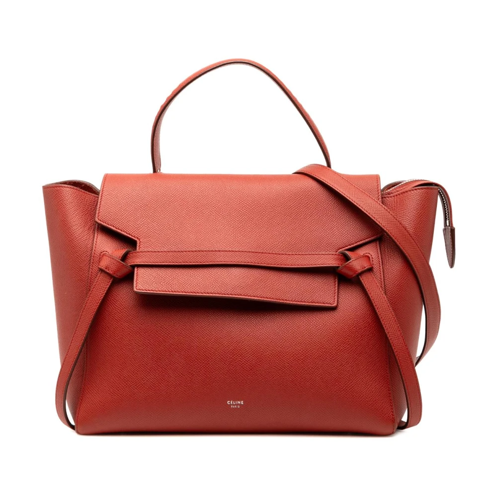 Celine Vintage Women's Red Pre-Owned Handle Leather Handbag