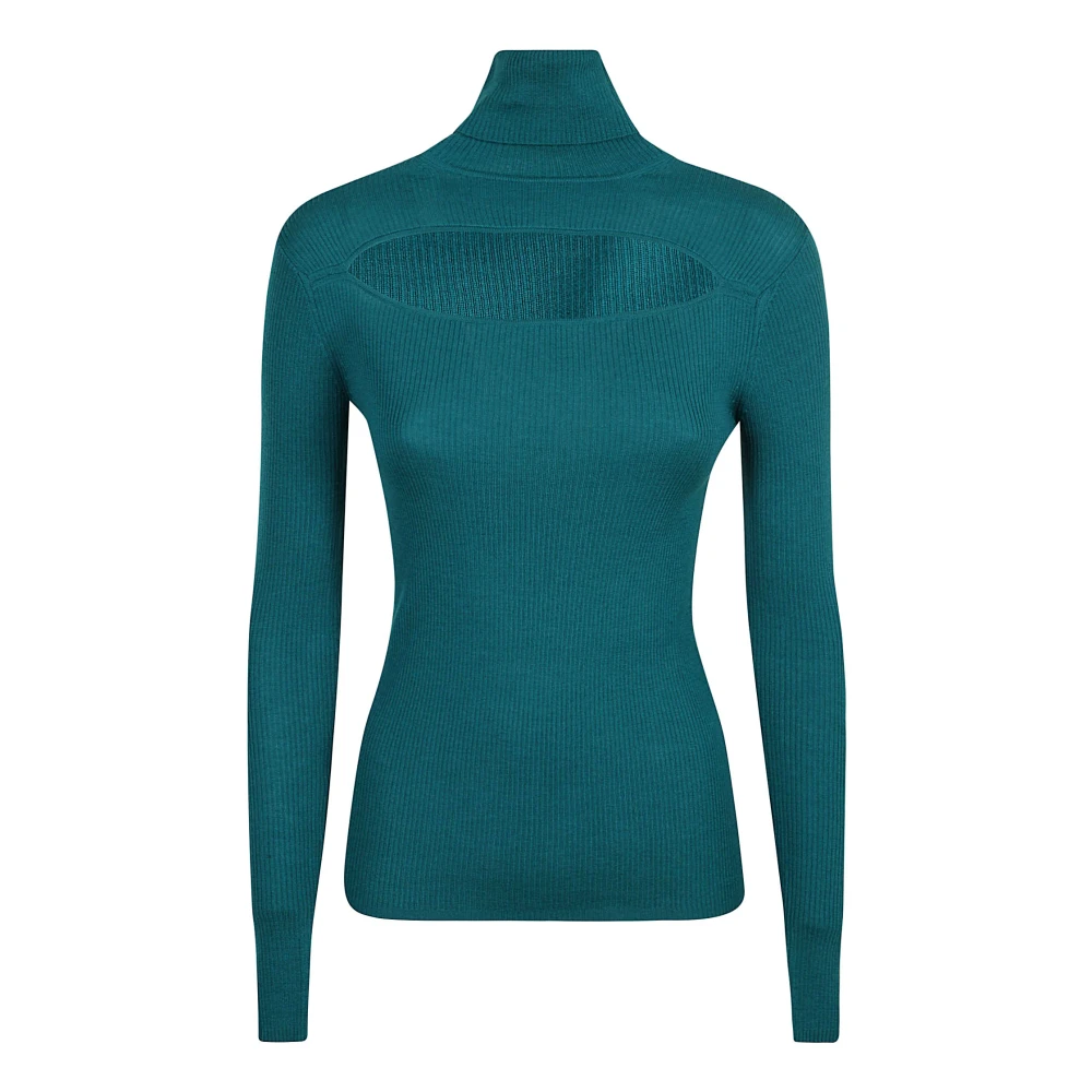 P.a.r.o.s.h. Blauwe Wollen Trui met Uitgesneden Details Blue Dames