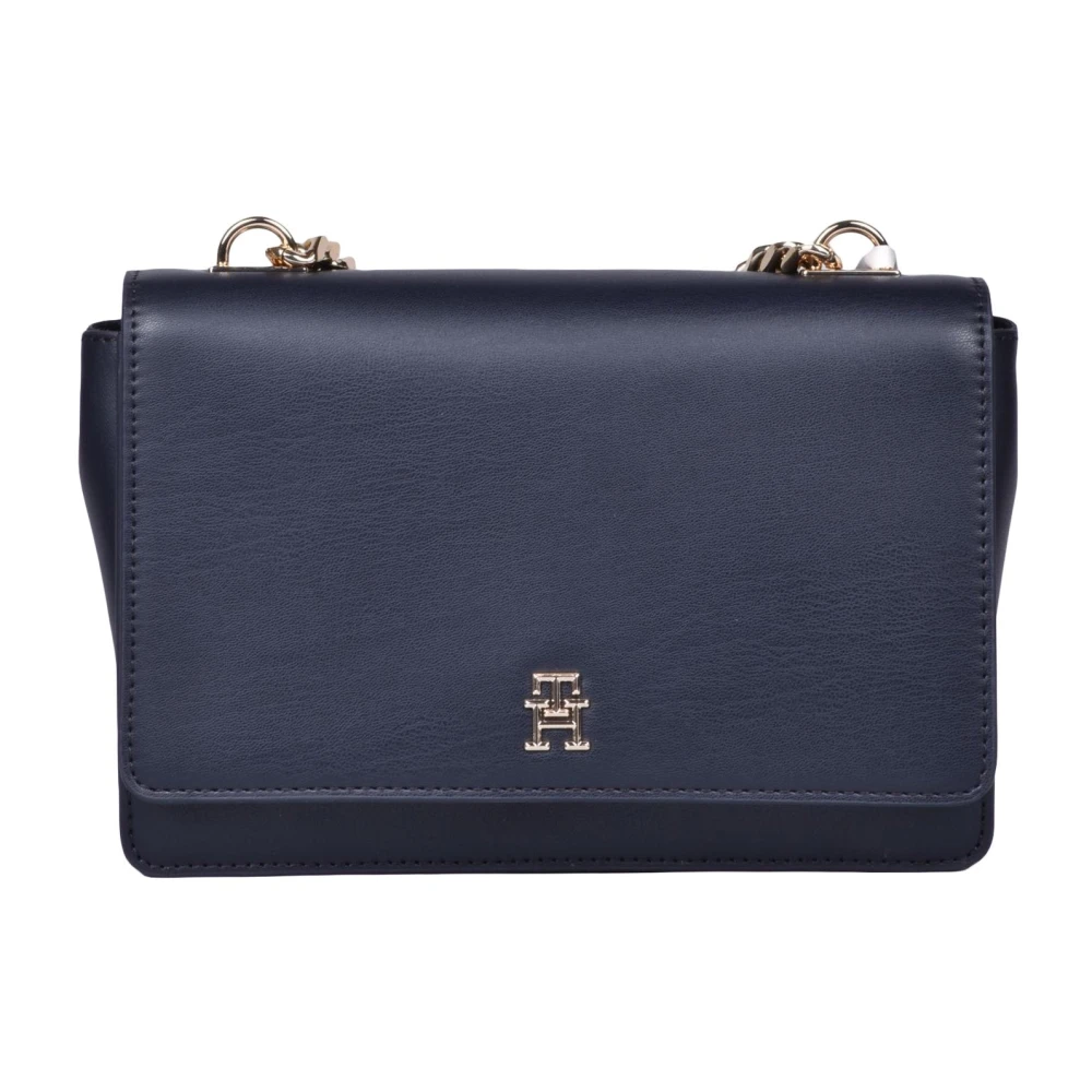 Tommy Hilfiger Verfijnde Crossover Tas met Drukknoopsluiting Blue Dames