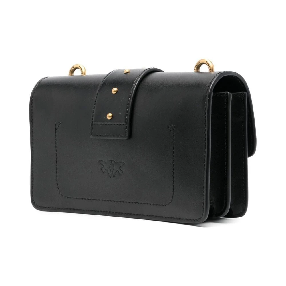 pinko Antiek Goud Love One Mini Tas Black Dames