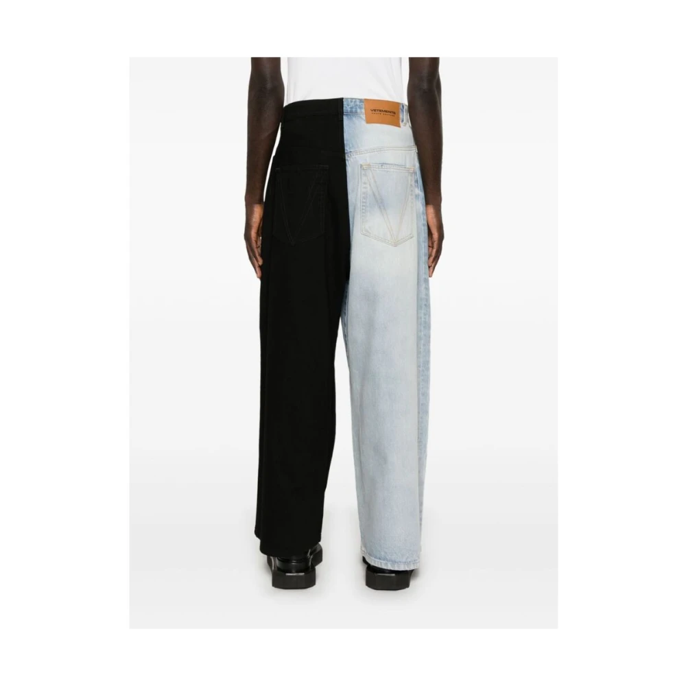Vetements Contrasterende Panel Wide Leg Jeans Multicolor Heren