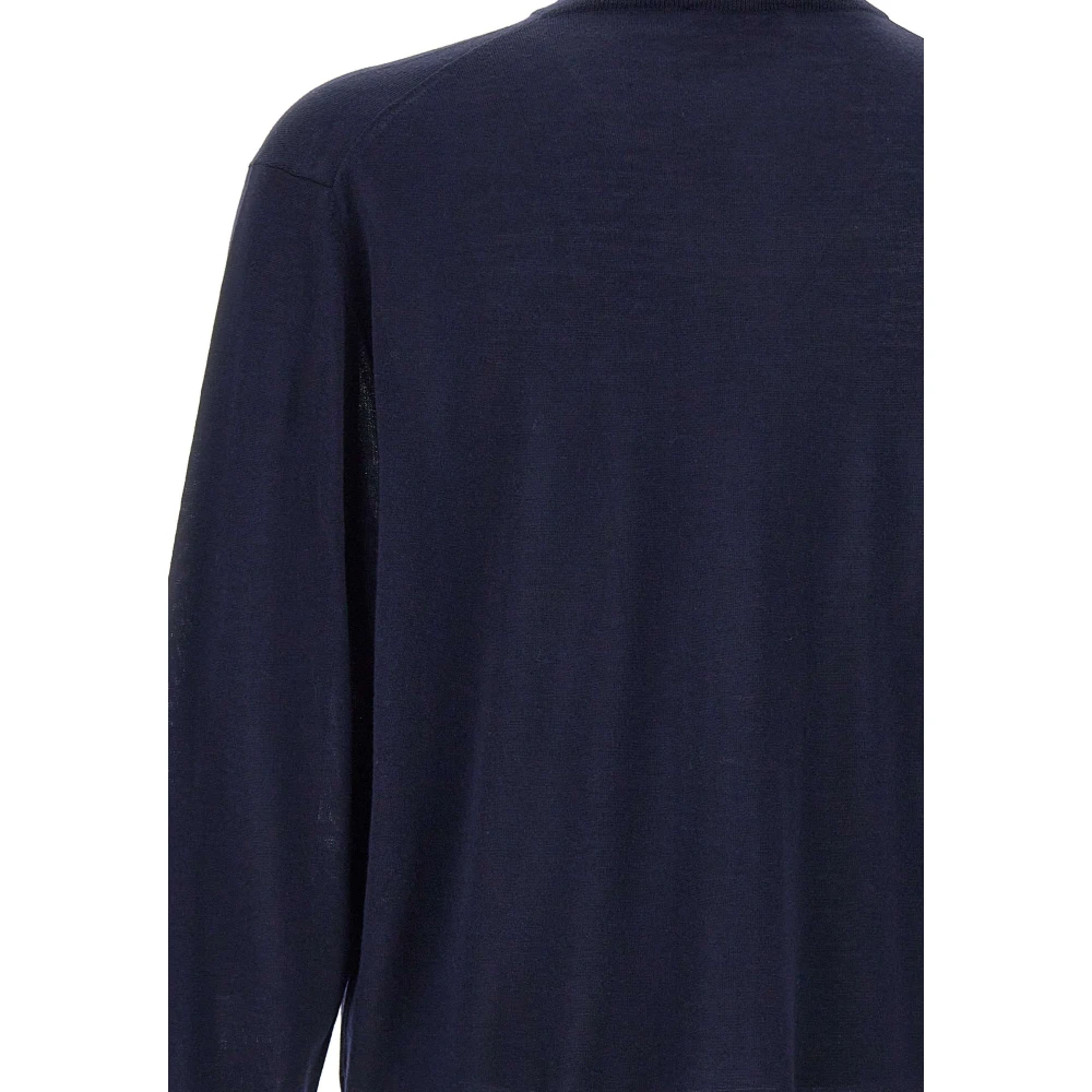 Filippo De Laurentiis Merino wollen trui navy blauw volledige rits Blue Heren