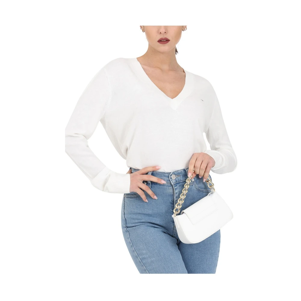 Tommy Jeans Witte Sweater Elegant Veelzijdig Tijdloos White Dames