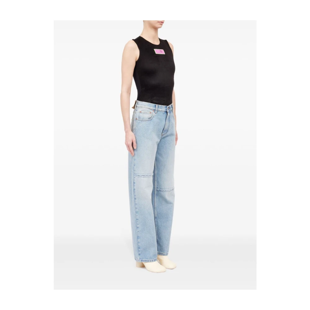 MM6 Maison Margiela Clear Blue Distressed Denim Jeans Blue Dames