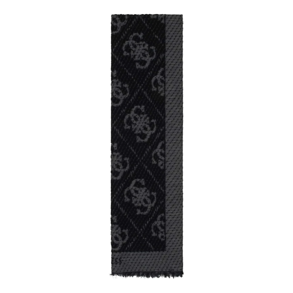 Guess Men's Black Scarves, One Size, Salzburg 4G Logo Scarf