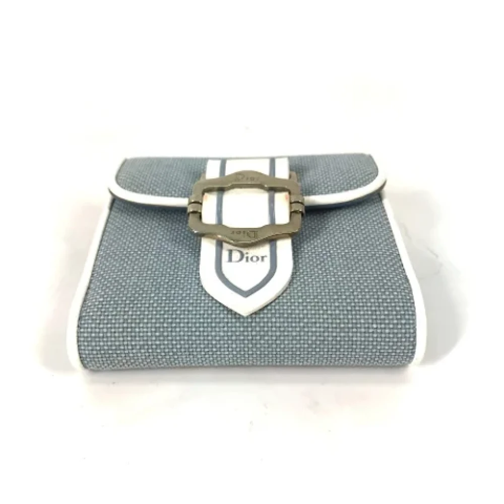 Dior Vintage Pre-owned Canvas wallets Blue Dames