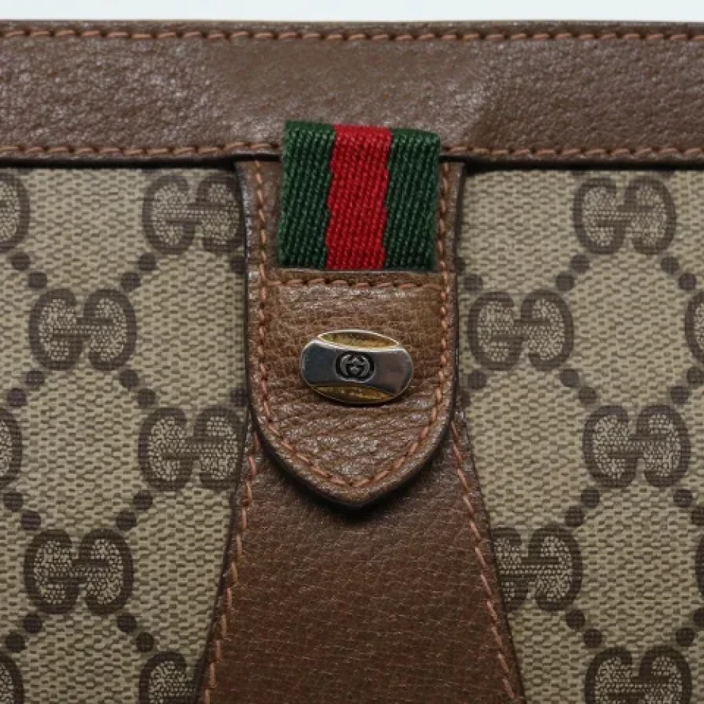 Gucci Vintage Pre-owned Leather clutches Beige Dames