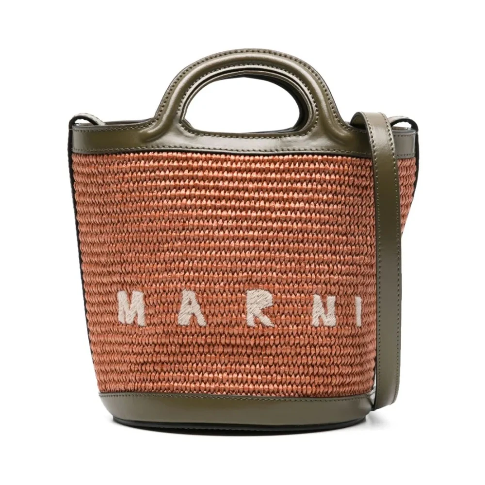 Marni Tropicalia Mini Bucket Tas in Bruin Brown Dames