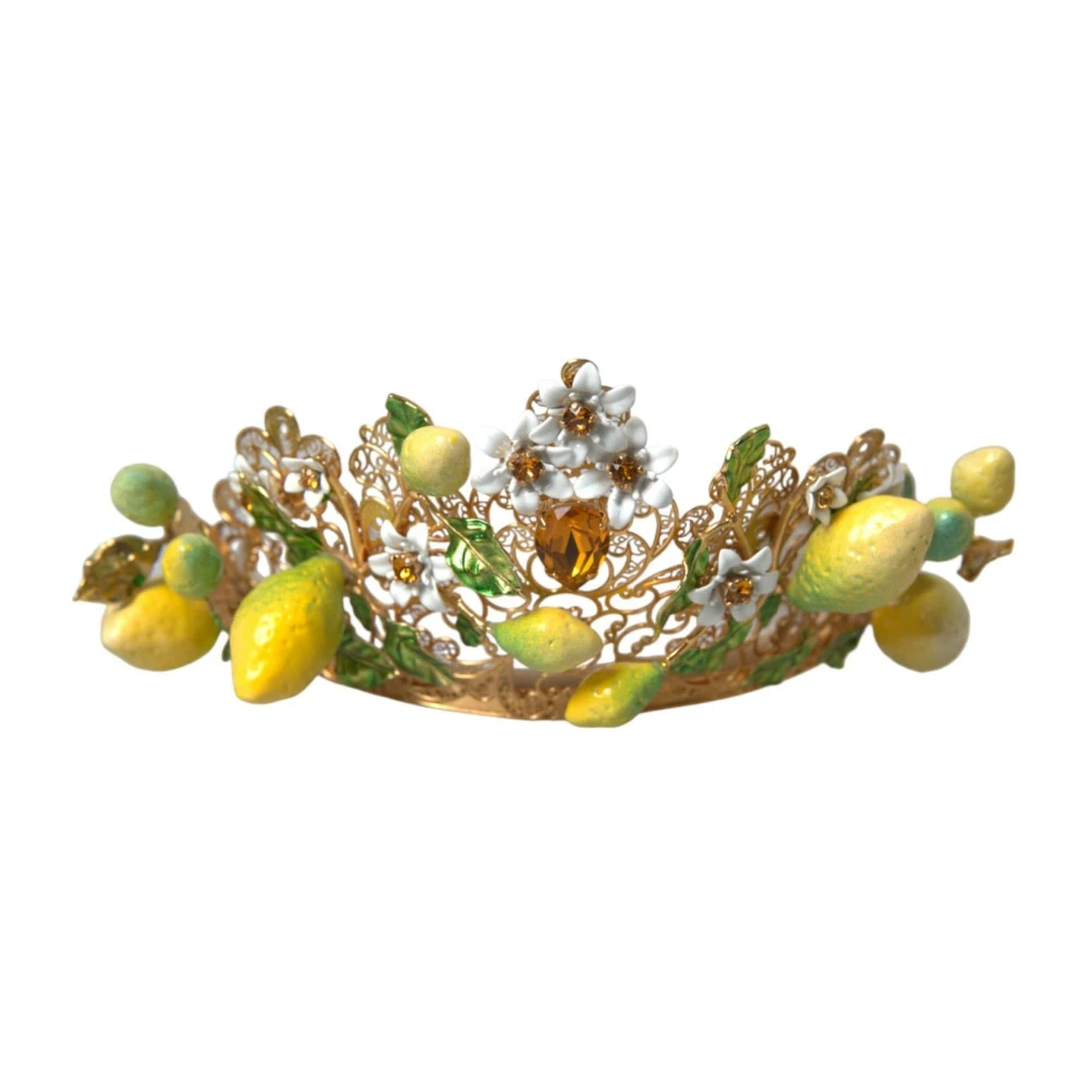 Dolce & Gabbana Sicily Lemon Kristal Kroon Tiara Multicolor Dames