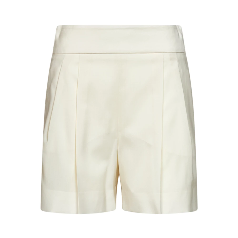 Max Mara Vrouw Wit Korte Broeken Dames, L, Wol, Pittura Shorts