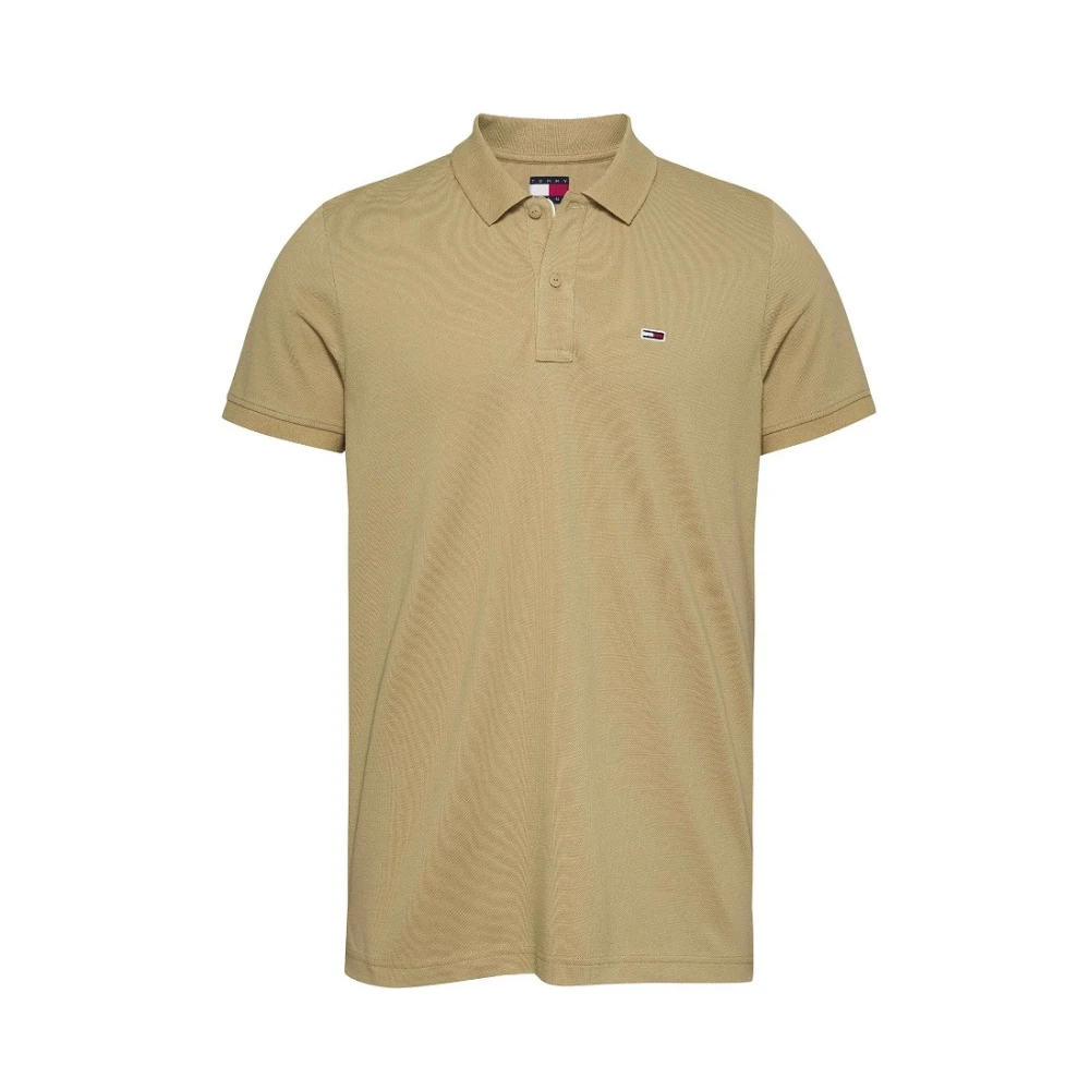Tommy Jeans Men's Beige Polo Slim Fit Cotton - Polo Shirts - Xs - Tops