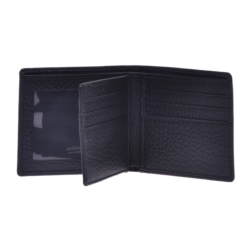 Baldinini Wallet in black tumbled leather Black Heren