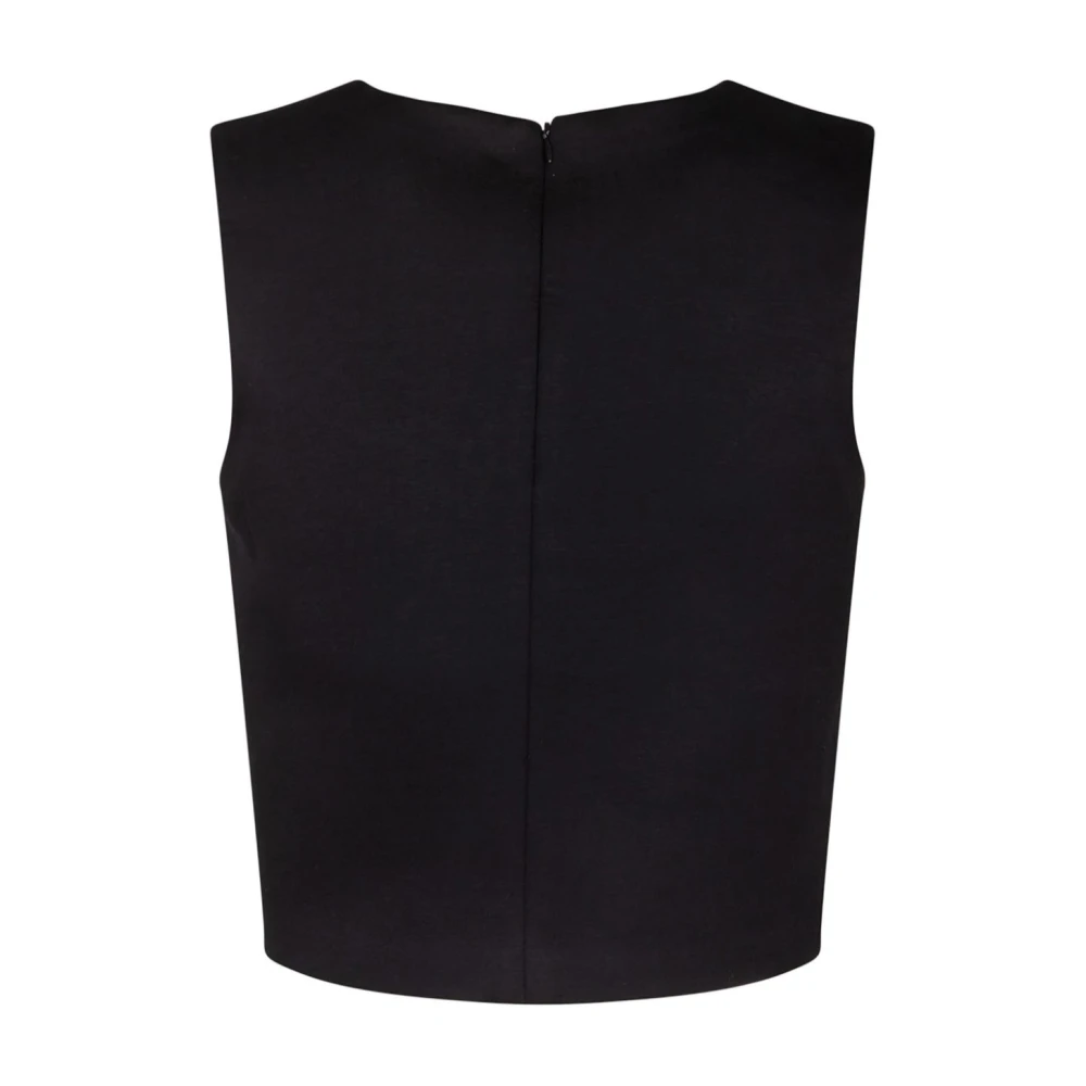 Max Mara Tijdloze Zwarte Ronde Hals Top Black Dames